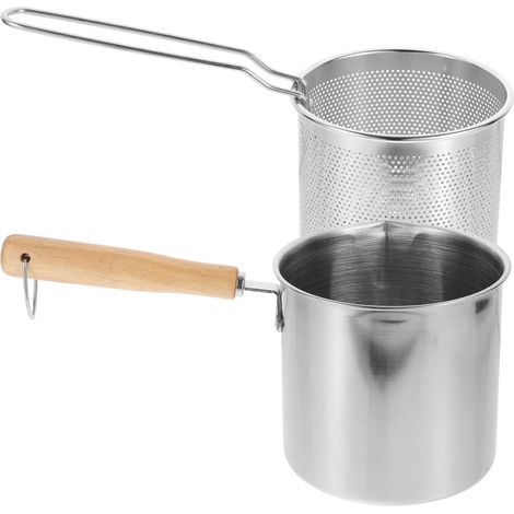 Friteuse Compacte en Acier Inoxydable Panier à Friture Léger et Résistant, Cuisine Domestique, Facile à Nettoyer et Anti-taches (1/5)