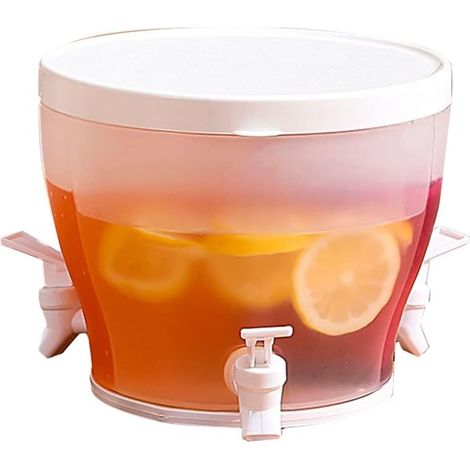Dispensador de bebidas para refrigerador de 3,5 l con grifo, dispensador de bebidas, dispensador de agua para viajes, contenedor de agua para oficina, a prueba de fugas, hervidor frío de gran capacida (1/5)