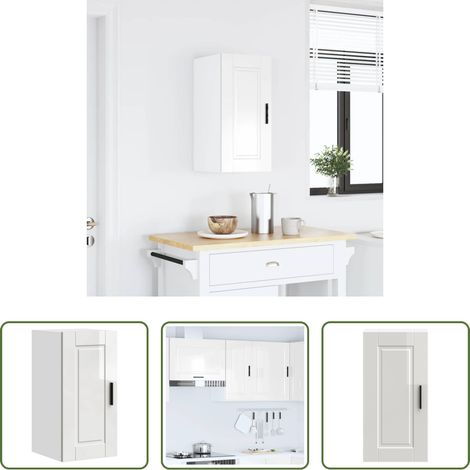 Wandregal -  Küchen-Hängeschrank Porto Hochglanz-Weiß Holzwerkstoff (1/5)