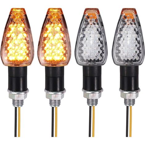 Clignotants Moto LED, Indicateurs 14LED 12V Étanche, de Clignotant Universels pour Scooter, Quad, Cruiser, Véhicules Off Road - Design Moderne et Visibilité (1/5)