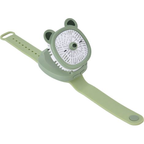 Montre-ventilateur à motif dessin animé, rechargeable par USB, avec bracelet en plastique, mini-montre-ventilateur sans fil et bracelet amovible, idéal pour les enfants et les activités de plein air, (1/5)
