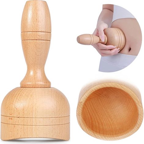 Ventouse de massage suédoise en bois avec rouleau, à utiliser manuellement. Anti-cellulite, drainage lymphatique, soulagement des douleurs musculaires.-AquaForge