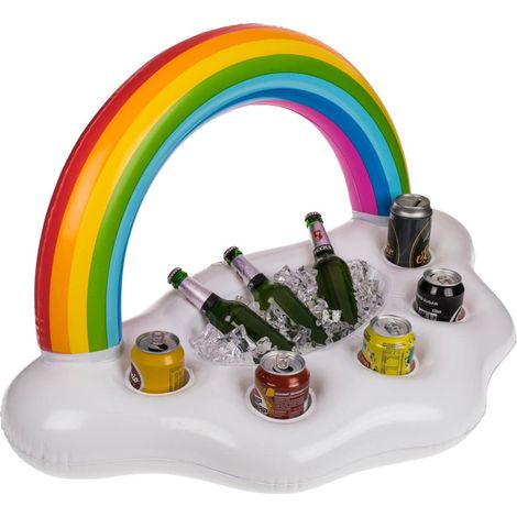 schwimmende Pool Bar aufblasbarer Getränkehalter Rainbow Getränkekühler (1/2)