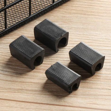 20 protectores de plástico para suelos domésticos - Tapas antideslizantes para patas de sillas - Diámetro de inserción del tubo: 12 mm - Negro (1/3)
