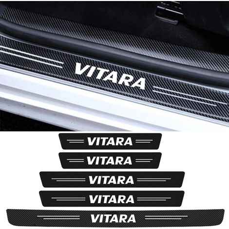 (5 pièces) Autocollants de seuil de porte en fibre de carbone pour Suzuki Vitara 2000-2023,protections anti-rayures pour coffre,porte et pare-chocs (1/3)