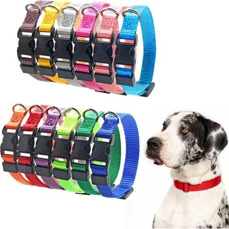 Colliers d'identification pour chiens réglables en nylon pour chiots, chiens de petite taille et chats, lot de 12 (1/5)