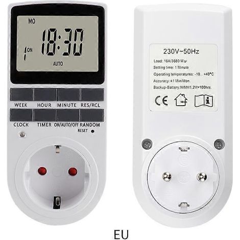 (2 Pack) Prise Programmable Digitale avec Compte rebours Minuterie Numrique Journalier/Hebdomadaire Programmateur Prise Electrique avec Ecran LCD et (1/4)