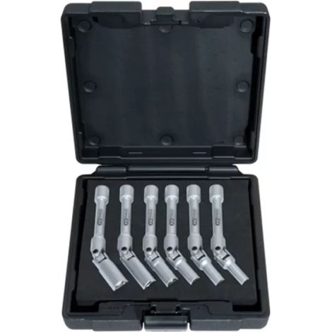Kstools – Coffret de douilles longues articulées 3/8' – 6 pans pour bougies de préchauffage – Chrome vanadium – 8 à 16 mm – Coffret de rangement inclus (1/3)