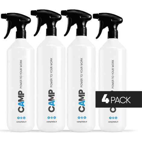 Pulvérisateur 1 L, Flacon Gradué avec Buse Réglable pour Détergents et Produits Chimiques - Entretien, Automobile et Jardinage, Fabriqué en Italie, 4 x 1 L (1/5)