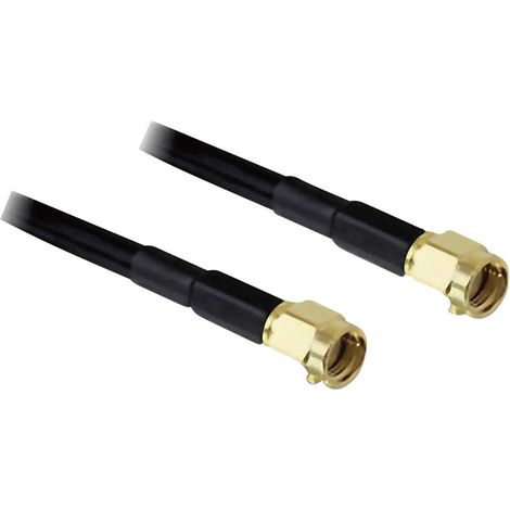 Câble de raccordement pour antenne WiFi Delock 88656 [1x SMA mâle inversé - 1x SMA mâle inversé] 2.00 m noir (1/2)