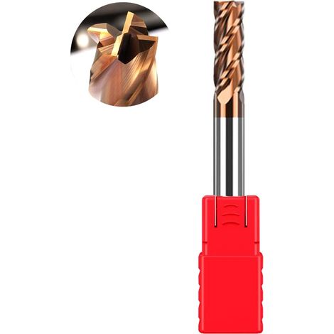 Fraise à queue VHM en métal dur, revêtement AlTiN 55 HRC, 4 coupes, perçage, fraisage, simple, immersion, CNC, carbure de tungstène (5 mm) (1/5)