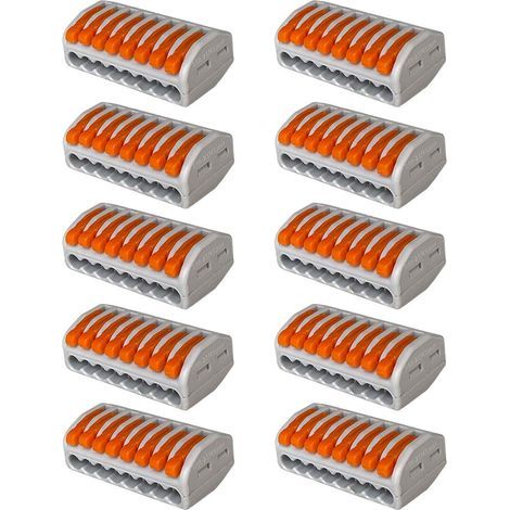 10 PCT-218 Hebelkabelverbinder, 8-Port-Kompaktkabelverbinder, Kompakt-Federklemmenblock (1/5)