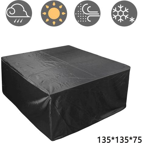 Housse de mobilier de jardin extérieur, housse rectangulaire pour table de terrasse imperméable neige poussière vent et résistante aux UV 210D (1/5)