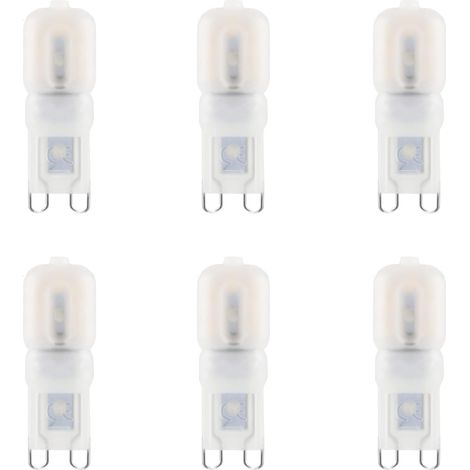 Ampoule LED G9 3W 300lm Equivalent 30W Halogène, Blanc Chaud 3000K AC220-240V Lampe à économie d'énergie G9, Non-Dimmable No Flicker, pour Décoration Lumineuse de la Maison Pack de 6 [Classe énergétiq (1/5)