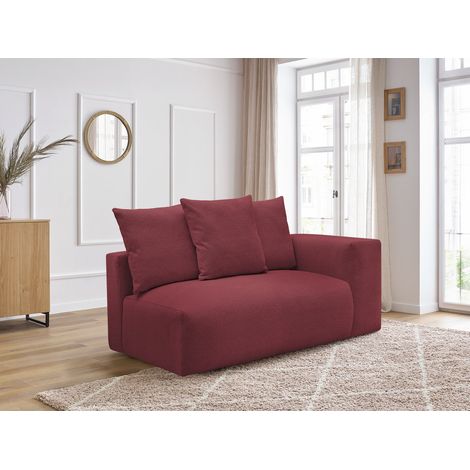 BOBOCHIC - Chauffeuse 2 places avec accoudoir pour canapé modulable VOLTAIRE tissu chiné Angle droit Rouge (1/5)