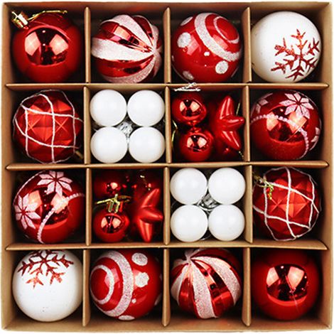 Boules De Noël - Décoration Arbre De Noël - Lot De 12 Pièces - En Verre Soufflé Et Métal - Pour Intérieur (1/5)