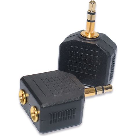2-in-1-Audioadapter mit vergoldeter 3,5-mm-Stereo-Klinkenbuchse (3,5-mm-Klinkenstecker auf zwei 3,5-mm-Buchsen) (1/4)