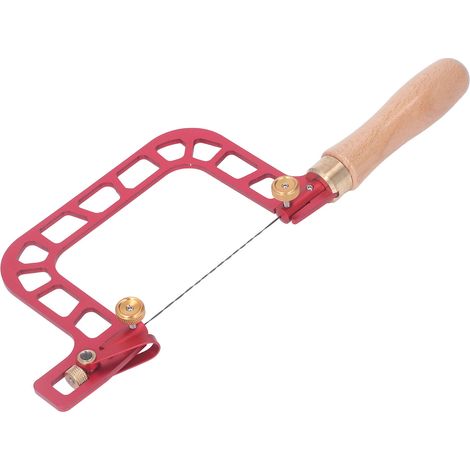 Scie à chantourner à cadre, coupe rapide et nette, scie à fil multifonctionnelle pour le travail du bois, la bijouterie et le métal, rouge