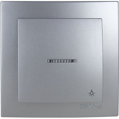 Interruptor Pulsador Luminoso Empotrar 10A 250V Marco Incluido Serie Nilson