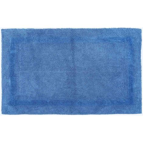 HOMESCAPES Luxury Reversible Extra Large Bath Mat - Cobalt Blue