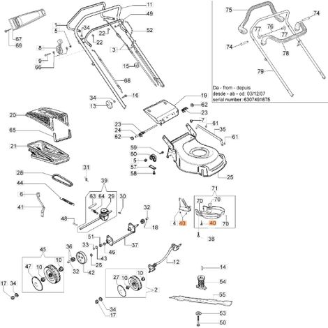 Rasenmäherschraube Modelle G44TB G44TK ORIGINAL OLEOMAC 011200035R