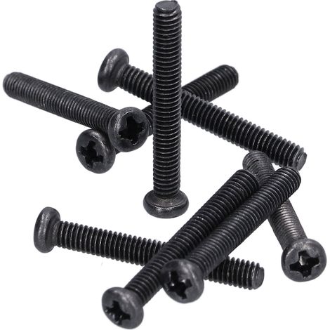 50 vis à métaux à tête cylindrique en acier DIN 7985, entièrement filetées, boulons zingués noirs, fixations M4x30 (1/5)