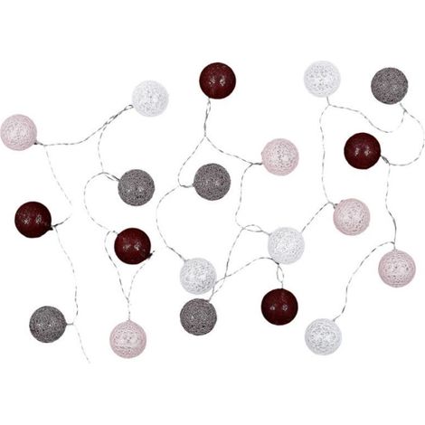 Guirlande Lumineuse à Led "20 Boules" 372cm Bordeaux (1/3)