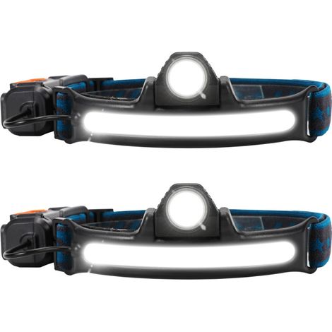 SWANEW Lampada Frontale Ricaricabile a LED Impermeabile. Rilevatore di Movimento. 5 modalità Impermeabile. Corsa. 1000 Lumen (2-St) (1/5)