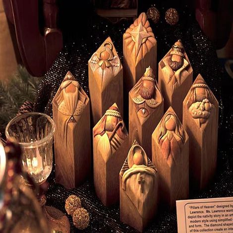Crèche céleste, statue en résine, ornement de bureau, décoration pour la maison, le bureau ou un restaurant. (1/5)
