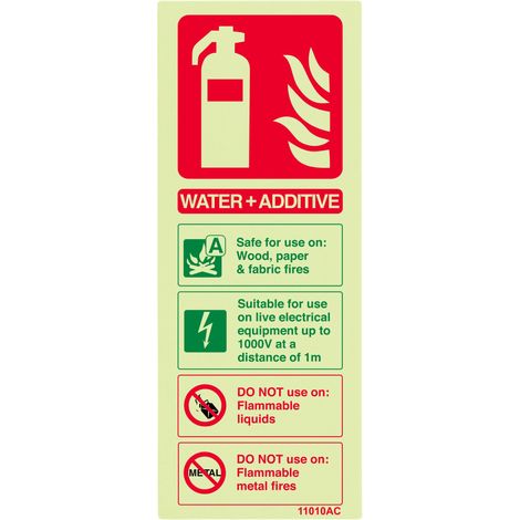 Panneau autocollant en vinyle phosphorescent pour extincteur 75 x 200 mm (1/5)