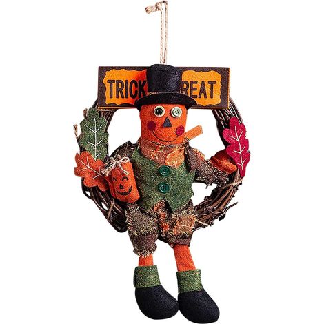 Décorations d'Halloween Guirlande Porte Suspension Arrangement Étiquette Suspendue Ornement Anneau Décoration En Bois Ronde