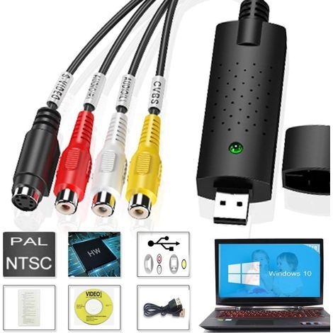 USB 2.0-kompatible Video- und Audioaufnahmebox, VHS-Digitalkonverter für VHS-C- und Hi8-Kassetten, VHS-C-Übertragungs- und DVD-Recorder. (1/5)