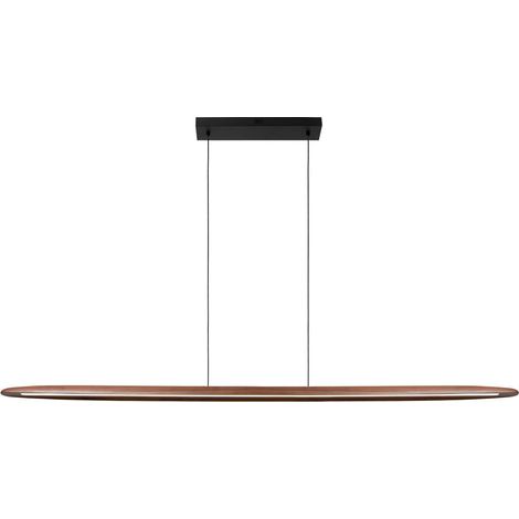 Suspension LED japandi barre noir et bois clair LANGHOLT Lucide 28 W à intensité variable CCT 2200-4000 K (1/5)