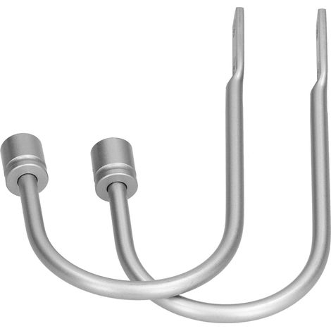Lot de 2 crochets de rideau cylindriques en alliage d'aluminium en forme de U, pour la maison, le bureau ou la chambre (argenté). (1/5)