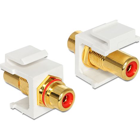 Empalmador hembra-hembra  PANEL RCA Delock dorado ROJO