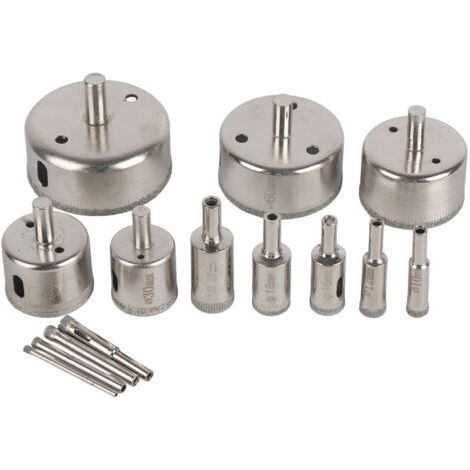 14pcs/set 3-70mm Diamond Coated Hole Saw Drill Bit Cutter for Glass Marble Tile (1/5)