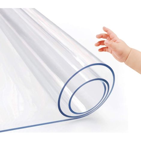 Nappe Transparente Épaisse Protection de Table Transparent 1 virgule 5 mm 40 x 80 cm avec Bords Biseautés Protection de Table en PVC 81 C ou 176