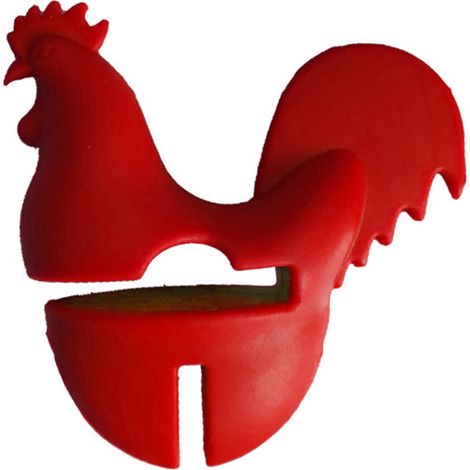 Weiche Silikon-Küchenzange in Form eines roten Hahns, ein praktisches Accessoire für Zuhause (1/5)
