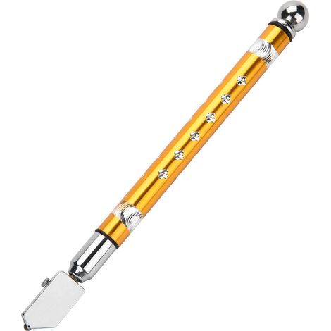 Tragbarer, handgeführter Glasschneider mit Radform und rutschfestem Griff zum Schneiden von Glas mit einer Stärke von 3 bis 15 mm (Gold) (1/5)