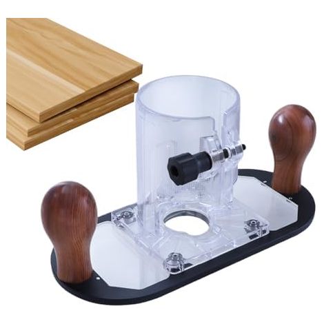 Plaque de base transparente pour défonceuse, accessoire pour outil de travail du bois électrique, idéal pour débutants, professionnels, usage domestique et atelier. (1/5)