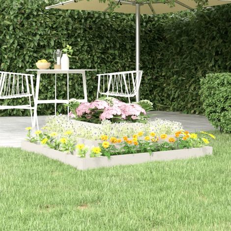Jardinière de jardin - Balconnière à fleurs Blanc 110x110x27 cm Bois massif de pin BV363825 - BonneVie (1/5)