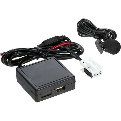 Kit mains libres Bluetooth RD4 avec adaptateur AUX USB pour Peugeot C2 C4 307 308 - Noir (1/5)