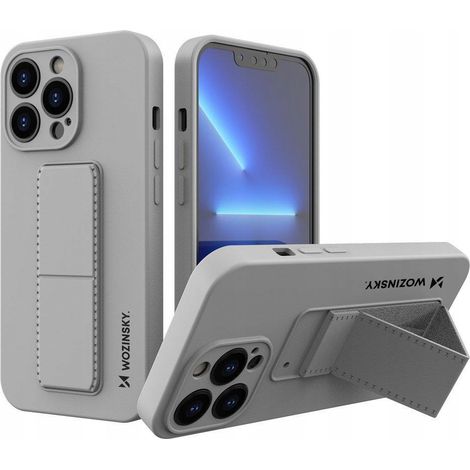 Étui Wozinsky avec support intégré, en silicone, pour iPhone 13 mini gris (1/5)
