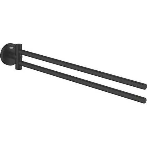 Grohe Start toallero mural doble negro mate 439 mm