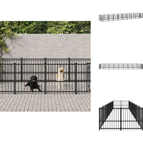 Chenil d'extérieur pour chiens Acier 16,89 m² - Chenil Pour Chien - Niche Pour Chien - Abri Pour Chien - Kennel Extérieur - Espace Sécurisé Pour Chien (1/5)