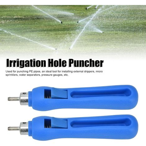 2 poinçons pour tuyaux - Kits de poinçonnage pour système d'irrigation goutte à goutte - Insert pour tuyau d'arrosage - Outil de perçage à poignée (1/3)