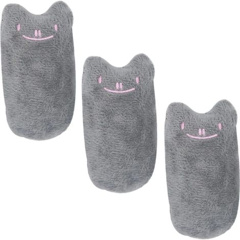 Juego de 3 juguetes para gatos, juguete de peluche interactivo, limpieza dental, materiales suaves, algodón seguro, para interiores. (1/5)