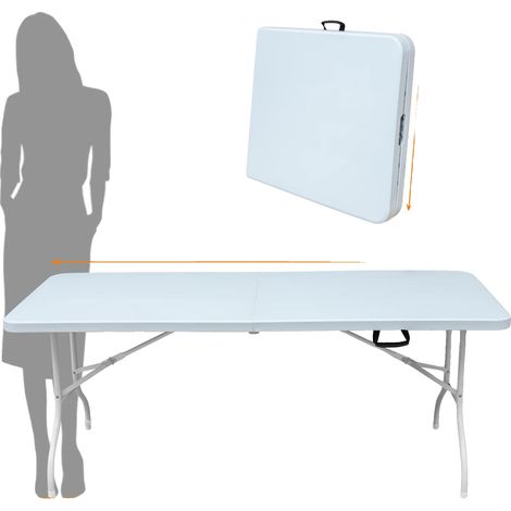 Table d'extérieur, pliable et portable, facile à nettoyer, Ivoire (1/2)
