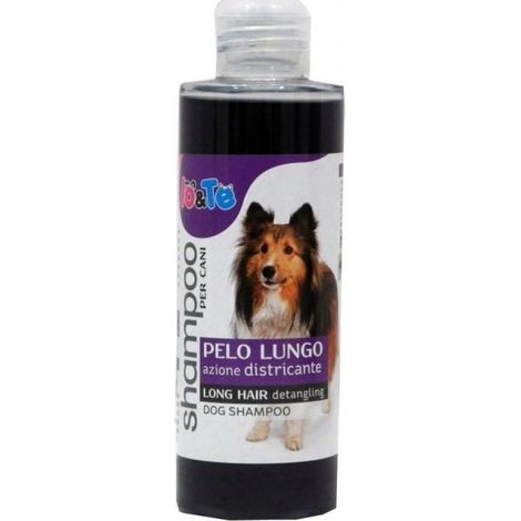 Trade Shop - Champú Desenredante Pelo Largo 200 Ml Aceite Lavanda Pantenol Perros Pelo Suave Grooming Made Italia -