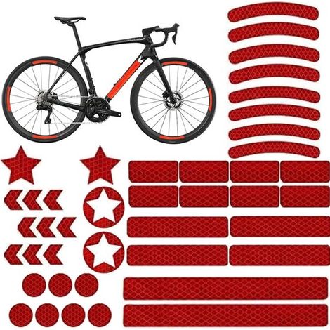 Adesivi riflettenti di sicurezza, 42 pezzi in varie forme, per biciclette, caschi e altro ancora. (1/5)